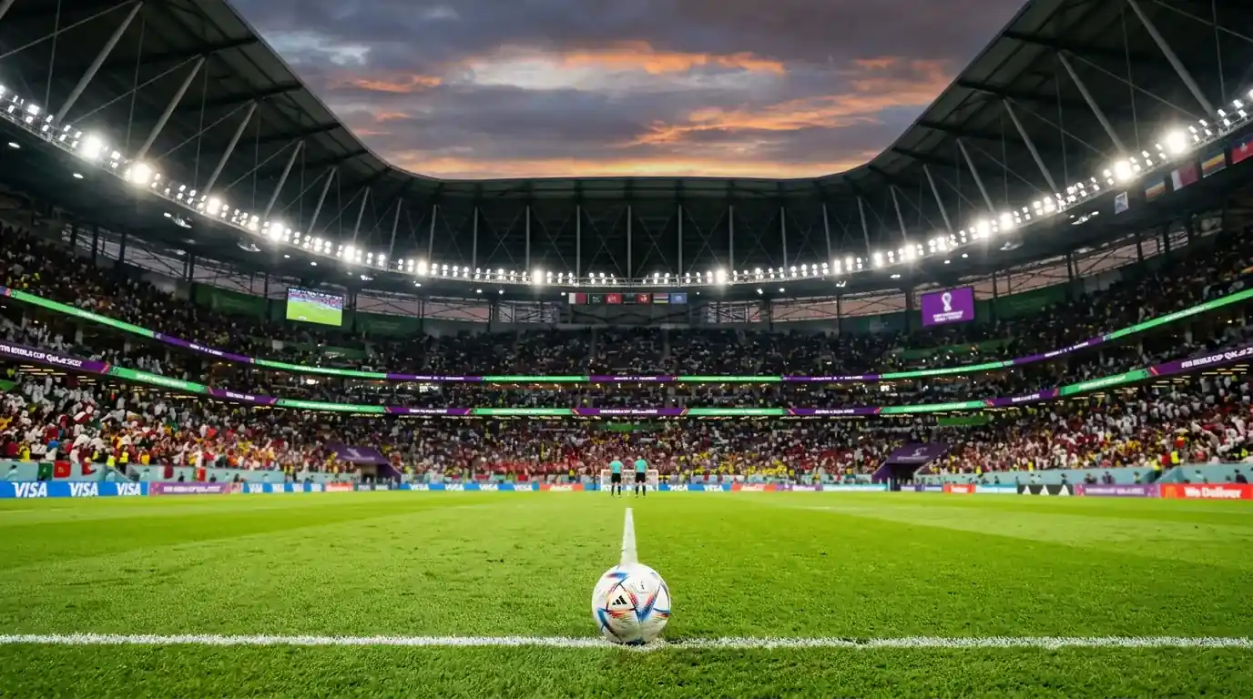 Pasaules kausa 2026 spēles vakars stadionā ar derību koeficientu noskaņu